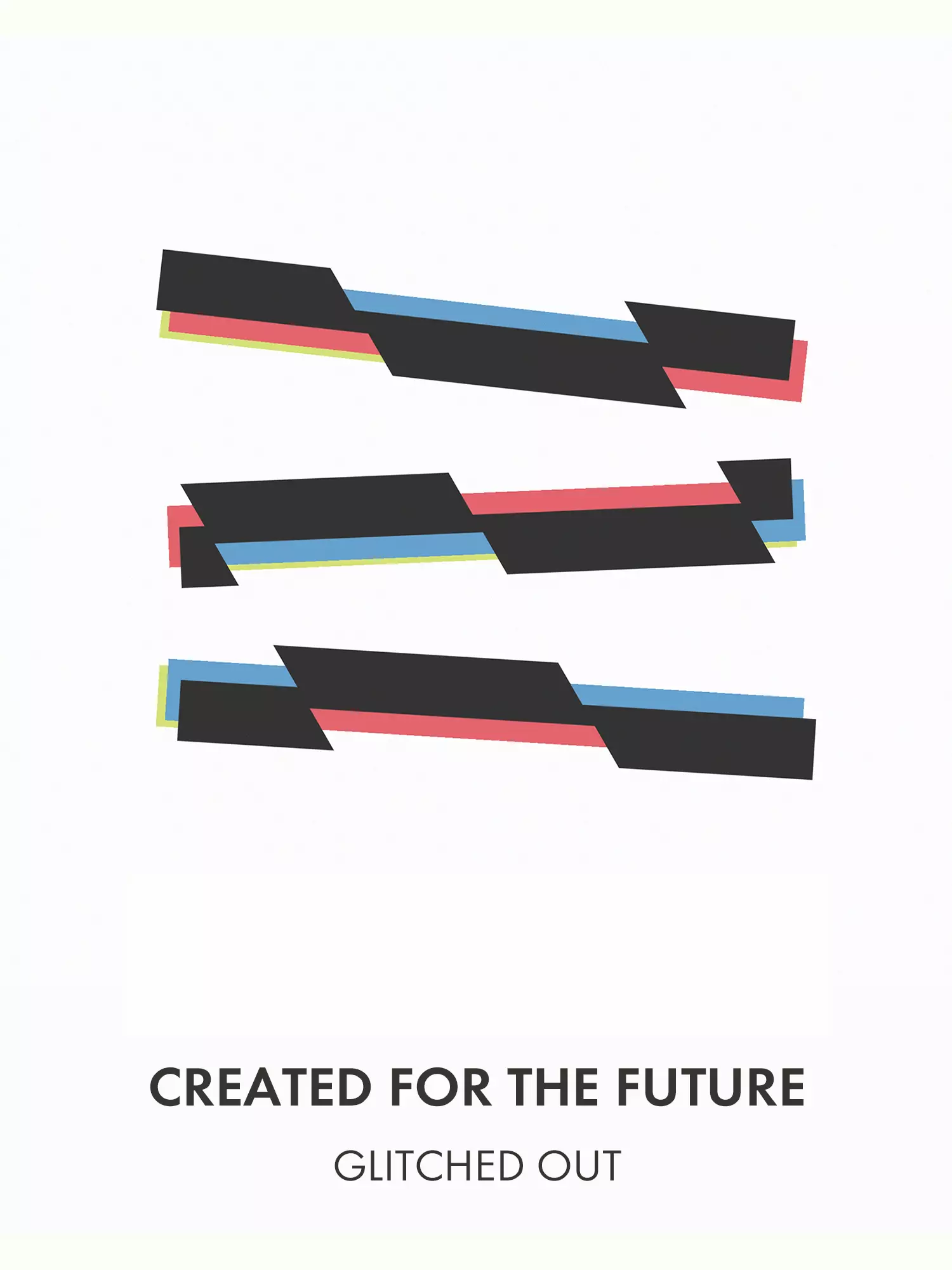 Created For The Future Concept logo, Glitched Out