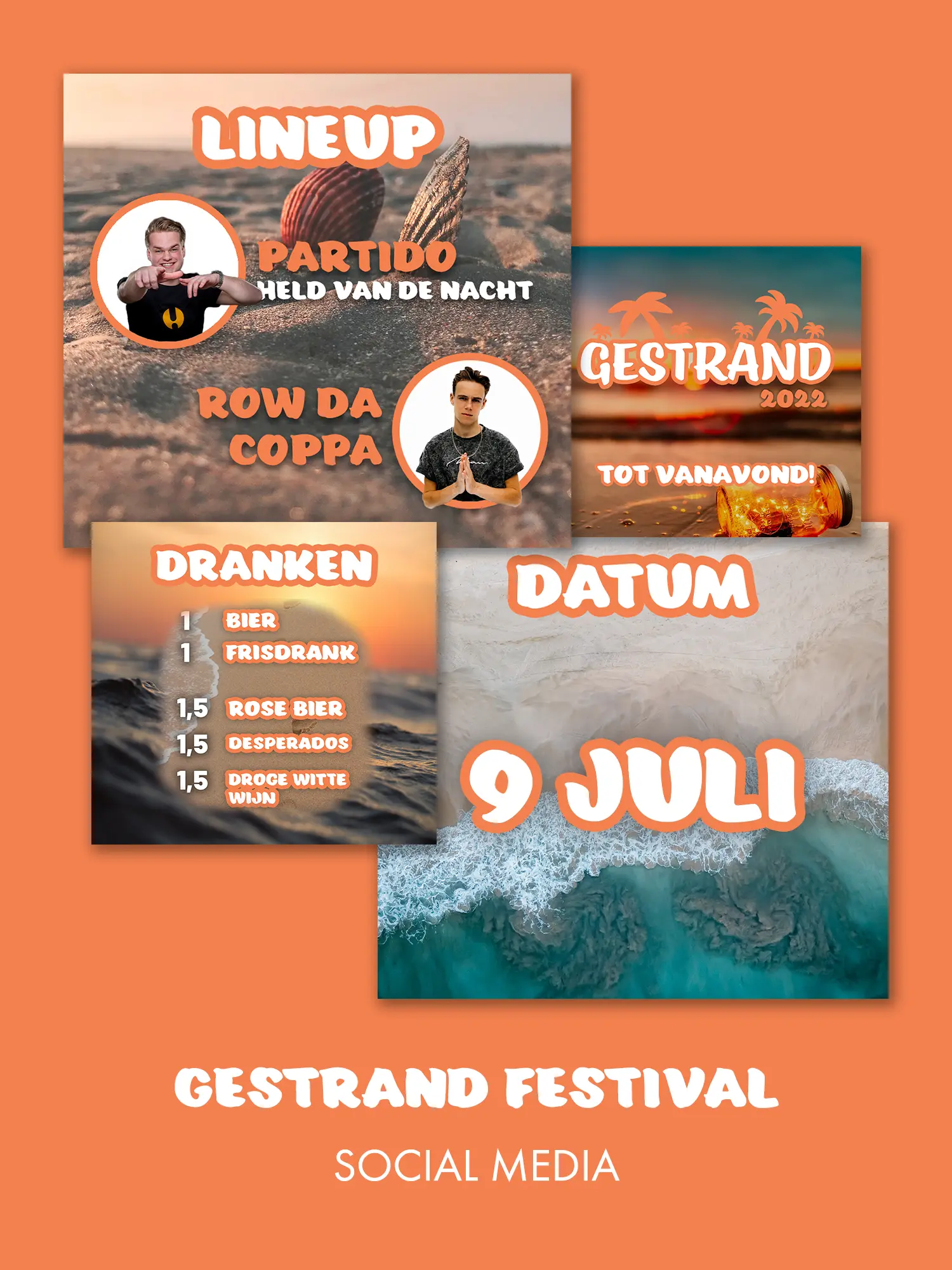 Gestrand Social media posts